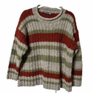 Vintage Laundromat Stripe Chunky Knit Wool Sweater